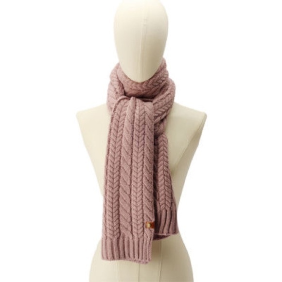 NWT Frye and Co cable knit scarf mauve color, dusty pink - Picture 4 of 8